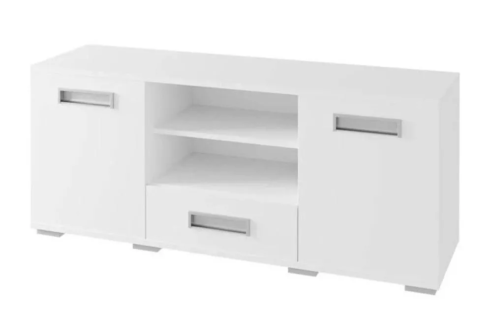 TV tumba Penelopa P03 · Balts · 138 × 40 × 58 cm
