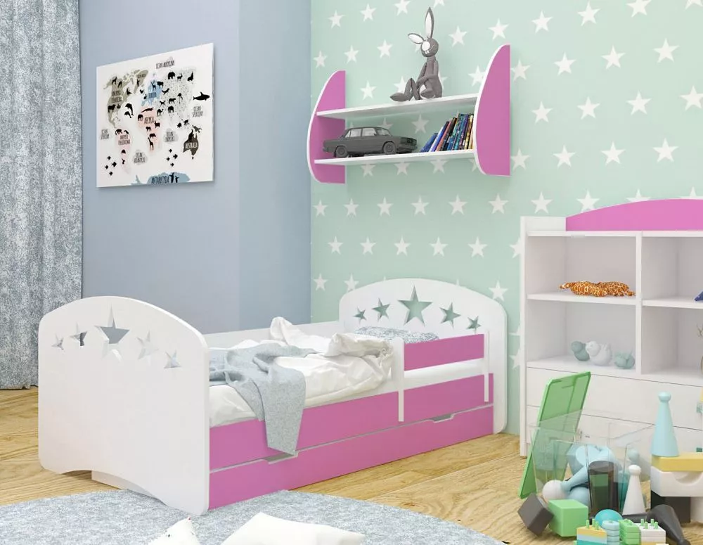 Bērnu gulta Happy Design Gwiazdki L04 160x80 ar stelāžu Guļamvietas platums: 80 cm, Guļamvietas garums: 160 cm, · 92 × 1