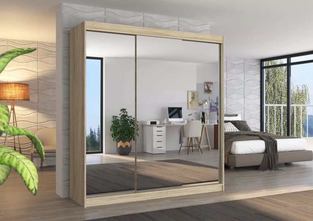 Skapis Austin Mirror · Ozols sonoma · 200 × 58 × 215 cm