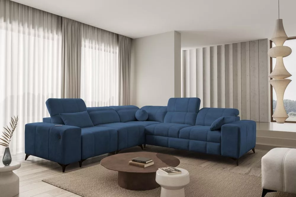 Dīvāns Dafne 3 Spring Standard · Zils · 276 × 276 × 77 cm