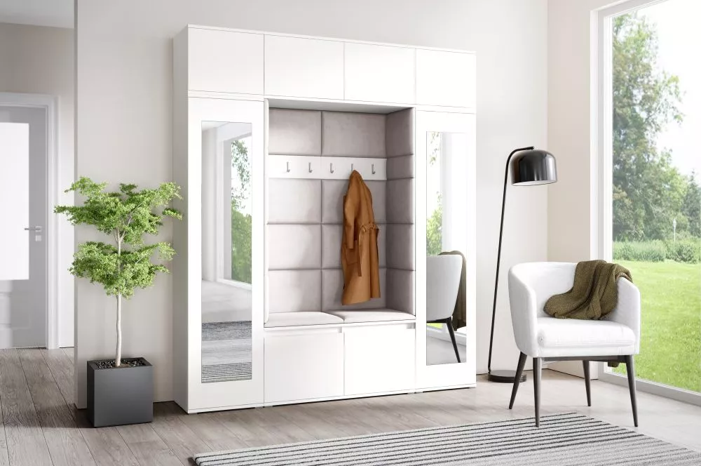 Apavu plaukts Emi 32 Trinity Korpusa krāsa: balts, · 190 × 225 × 40 cm