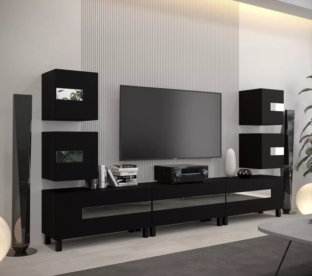 Sekcija New Concept C92 · Melns · 273 × 35 × 147 cm