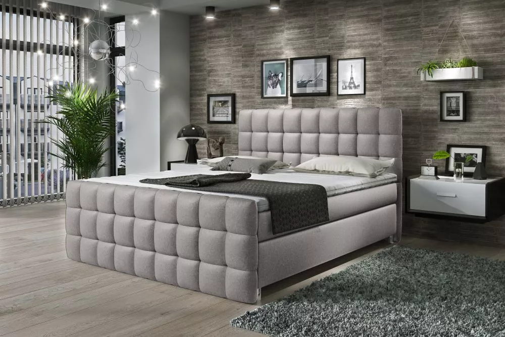 Gulta Imperia elastic top Boxpring Standard Guļamvietas platums: 160 cm, Guļamvietas garums: 200 cm, · Gaiši pelēks · 16
