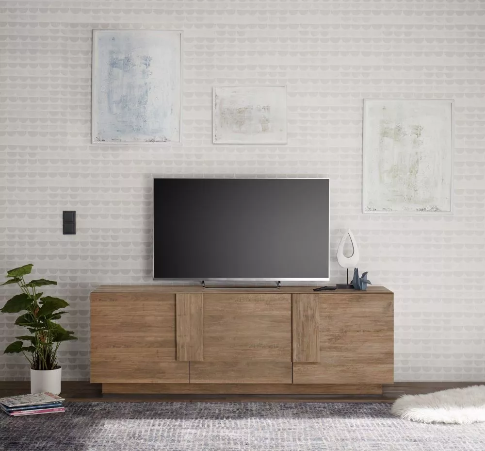 Kumode Jupiter KN3D · Trifeļu ozols · 182 × 44 × 63 cm