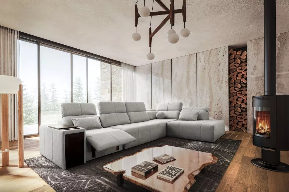 Dīvāns Mindy 11 MIX Standard · Gaiši pelēks · 230 × 350 × 77 cm