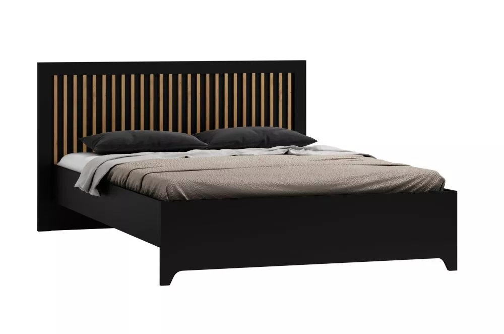 Gulta Latte LE ar stelāžu Guļamvietas platums: 140 cm, Korpusa krāsa: melns, Guļamvietas garums: 200 cm, · 158.4 × 205.8