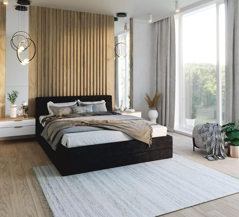 Gulta Virginia Basic Standard ar stelāžu Guļamvietas platums: 140 cm, Guļamvietas garums: 200 cm, stelāžas tips: koka, ·