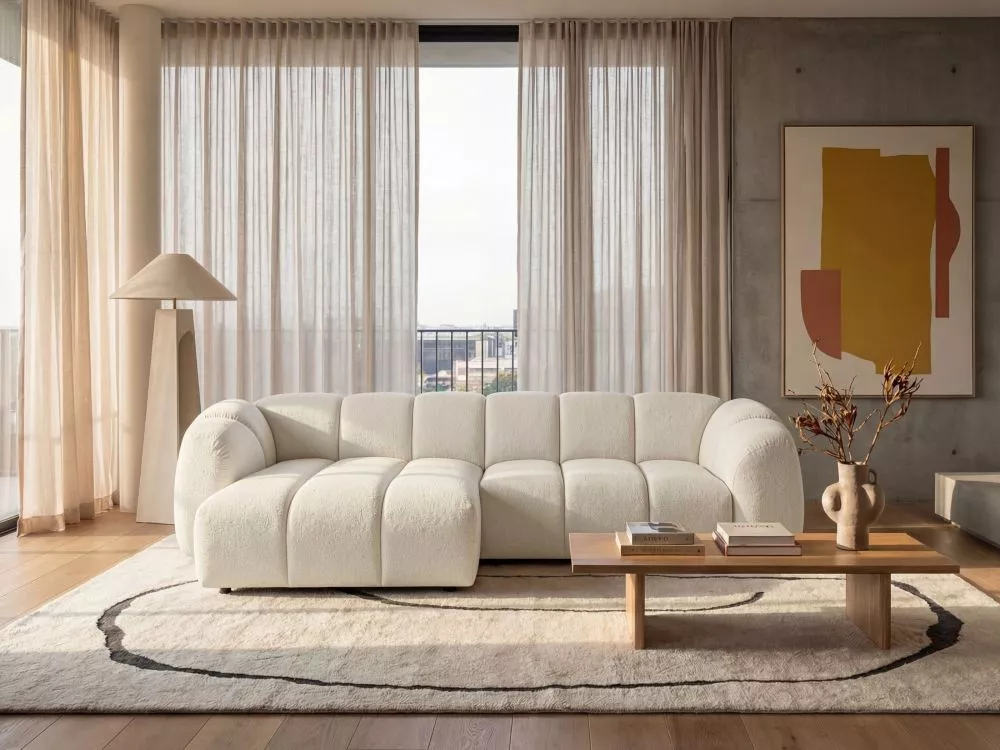 Dīvāns Malibu Corner Standard · Gaišais krēms · 150 × 280 × 70 cm