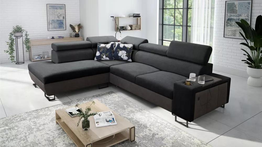 Dīvāns Melody 7 Premium Standard · Grafīts · 220 × 285 × 84 cm