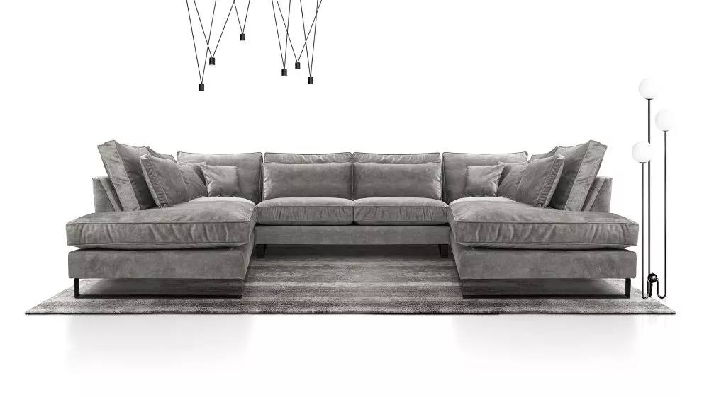 Dīvāns Corblack U Standard · Pelēks · 224 × 407 × 103 cm