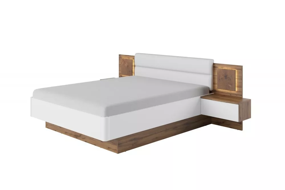 Gulta Sierra 76/78 LED ar stelāžu Guļamvietas platums: 160 cm, Korpusa krāsa: balts, Guļamvietas garums: 200 cm, · 285 ×