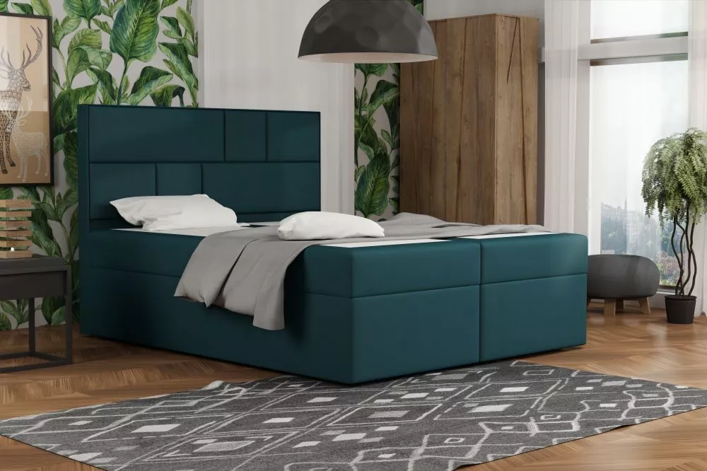 Gulta Modern 1 Standard Guļamvietas platums: 180 cm, Guļamvietas garums: 200 cm, · Tirkīzs · 182 × 210 × 120 cm