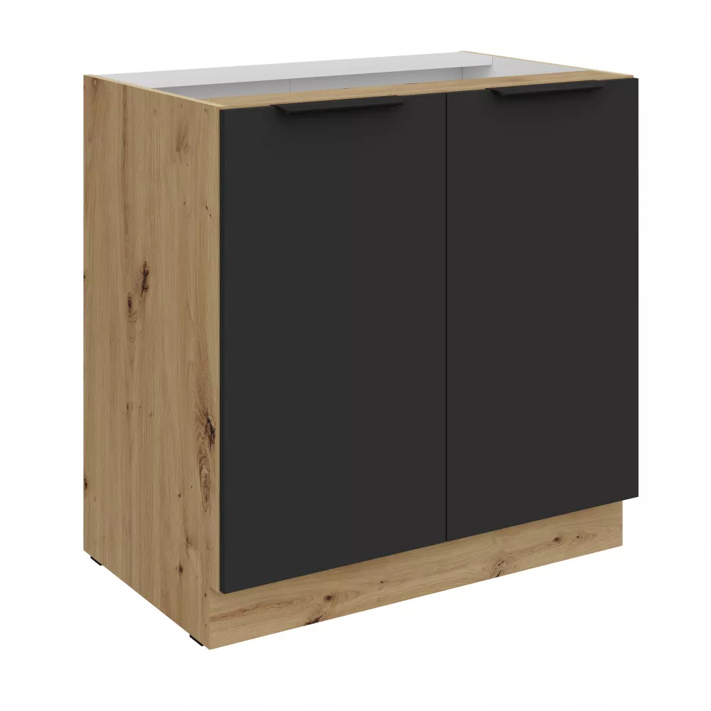 Virtuves skapis Aria Black 80 D 2F BB