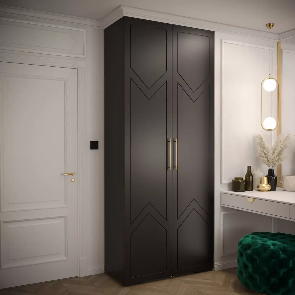 Skapis Manhattan Ryfel 8 · Melna · 100 × 47 × 236.7 cm