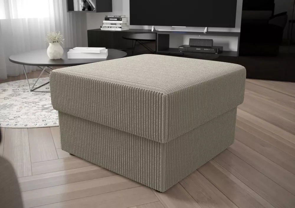 Pufs Rebi P Standard Auduma numurs: Poso 100, · Sudrabs · 70 × 36 × 70 cm