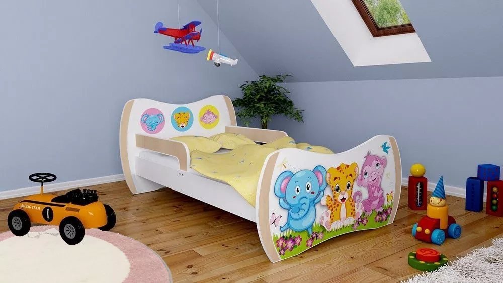 Bērnu gulta Dream L05 180x90 DM04 ar stelāžu Guļamvietas platums: 90 cm, Guļamvietas garums: 180 cm, · 114 × 184 × 71 cm