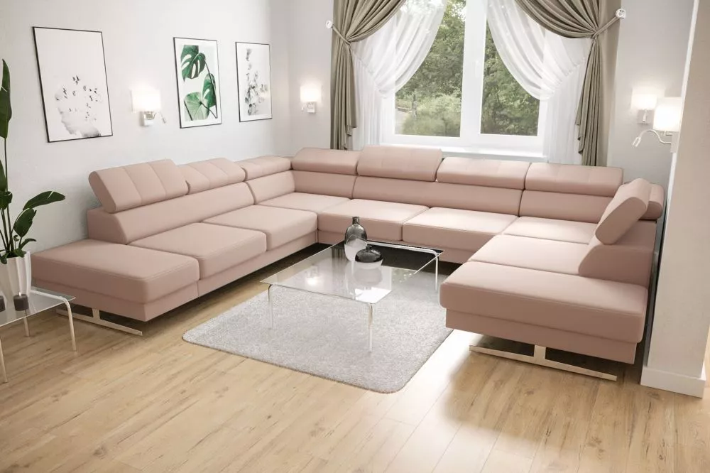 Dīvāns Emporio Max 1 Standard · Gaiši rozā · 300 × 350 × 79 cm