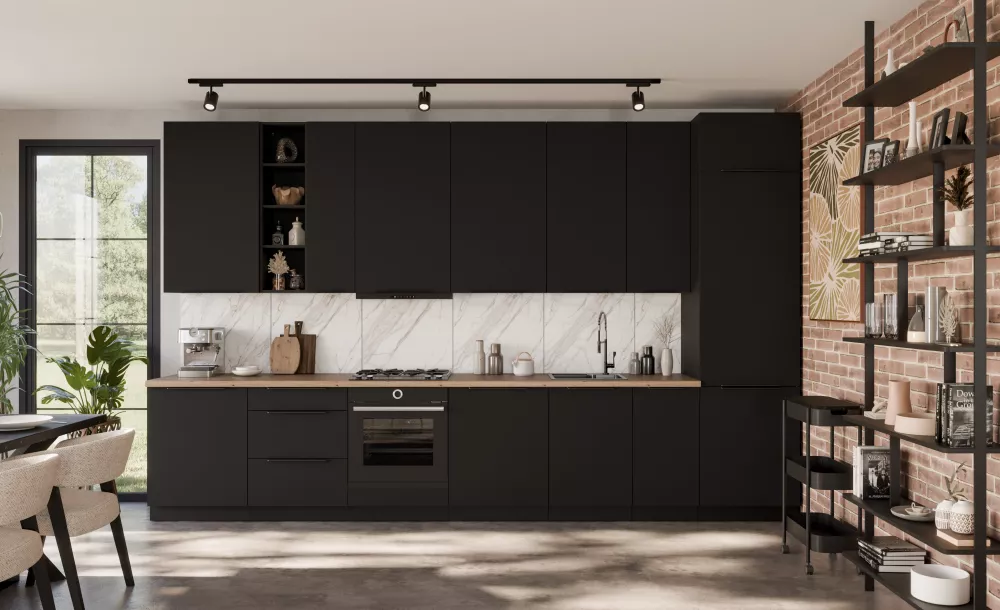 Virtuves komplekts Aria Black Set Materiāls : MDF + LKSP plātne,
