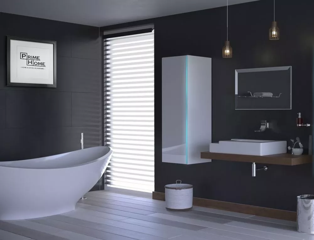Vannas istabas komplekts Alius 11 ar LED · Balts · 110 × 30 cm
