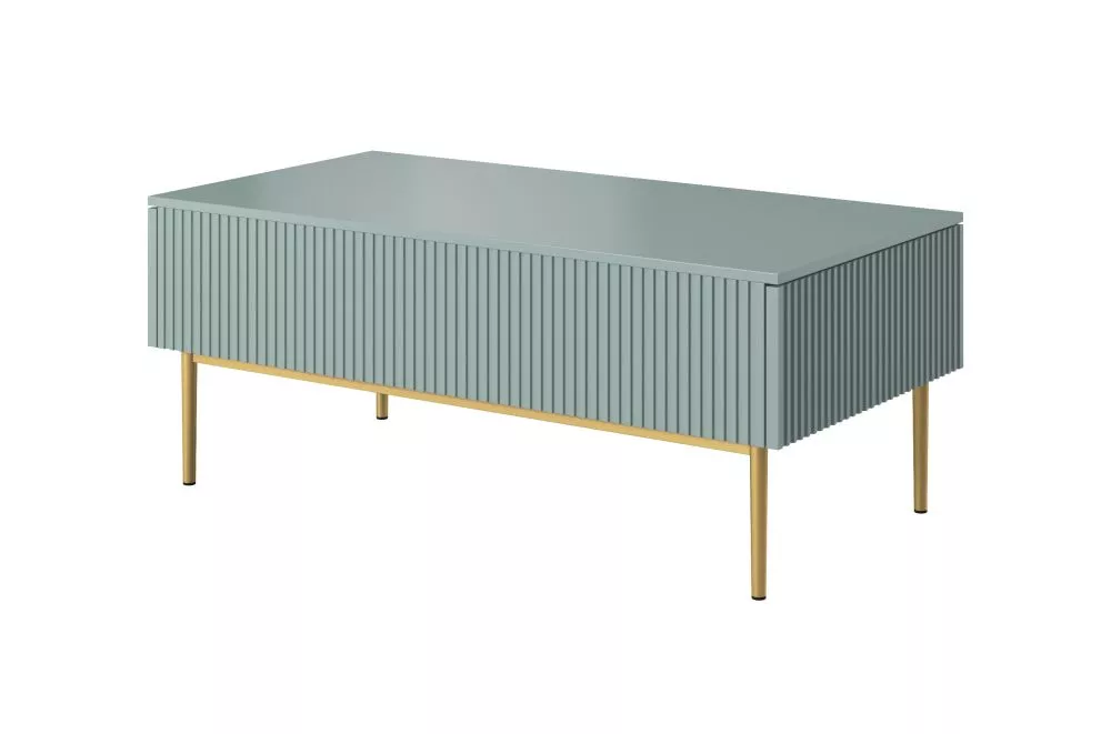 Žurnālgalds Nicole L120 2SZ Gold · Gaiši zils · 120 × 60 × 48 cm