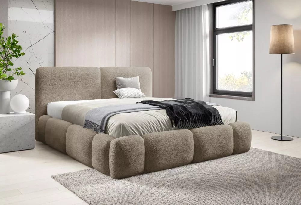 Gulta Abik standard ar stelāžu Guļamvietas platums: 160 cm, Guļamvietas garums: 200 cm, stelāžas tips: metāla, · Tumši b