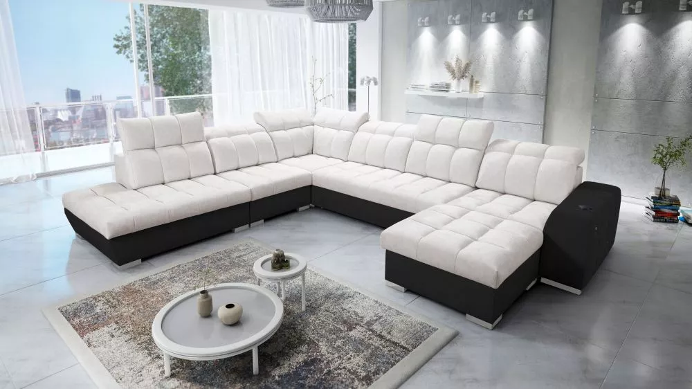 Dīvāns Pagano 10 Premium Standard · Bēšs + melns · 300 × 364 × 83 cm