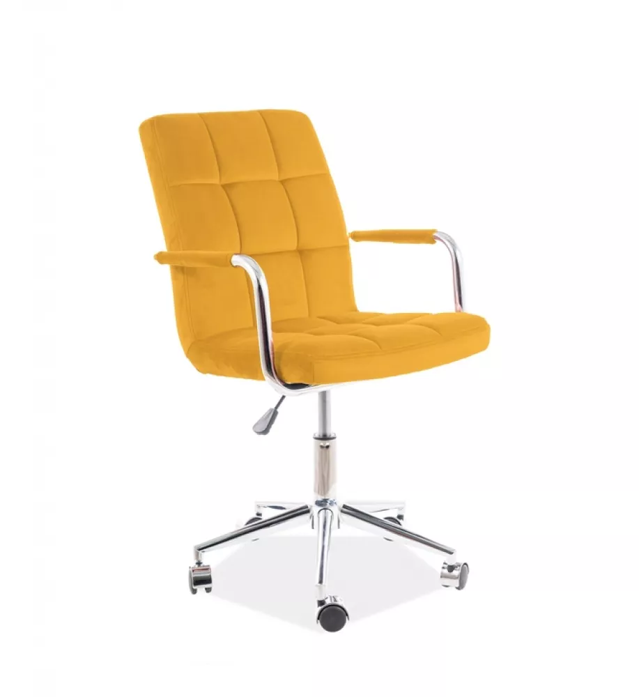 Datorkrēsls Q-022 Velvet · Dzeltens · 51 × 40 × 87 cm