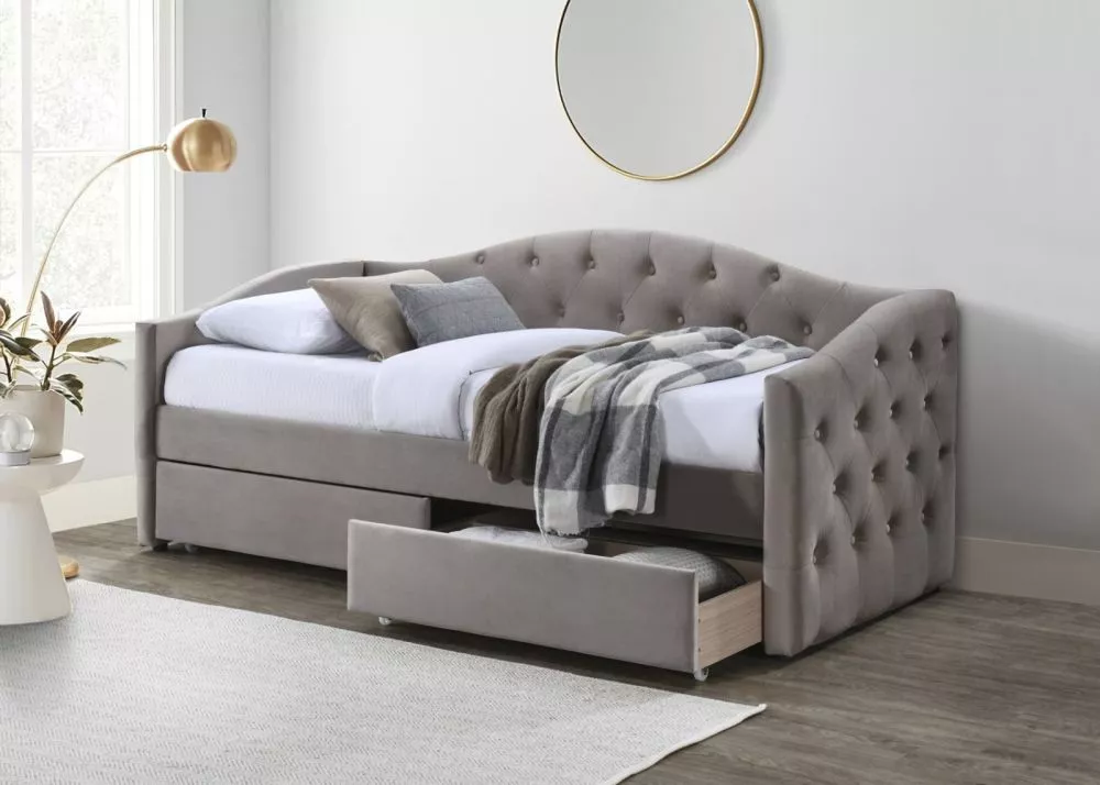 Gulta Aloha 90x200 ar stelāžu Guļamvietas platums: 90 cm, Guļamvietas garums: 200 cm, stelāžas tips: koka, · Bēšs · 98 ×