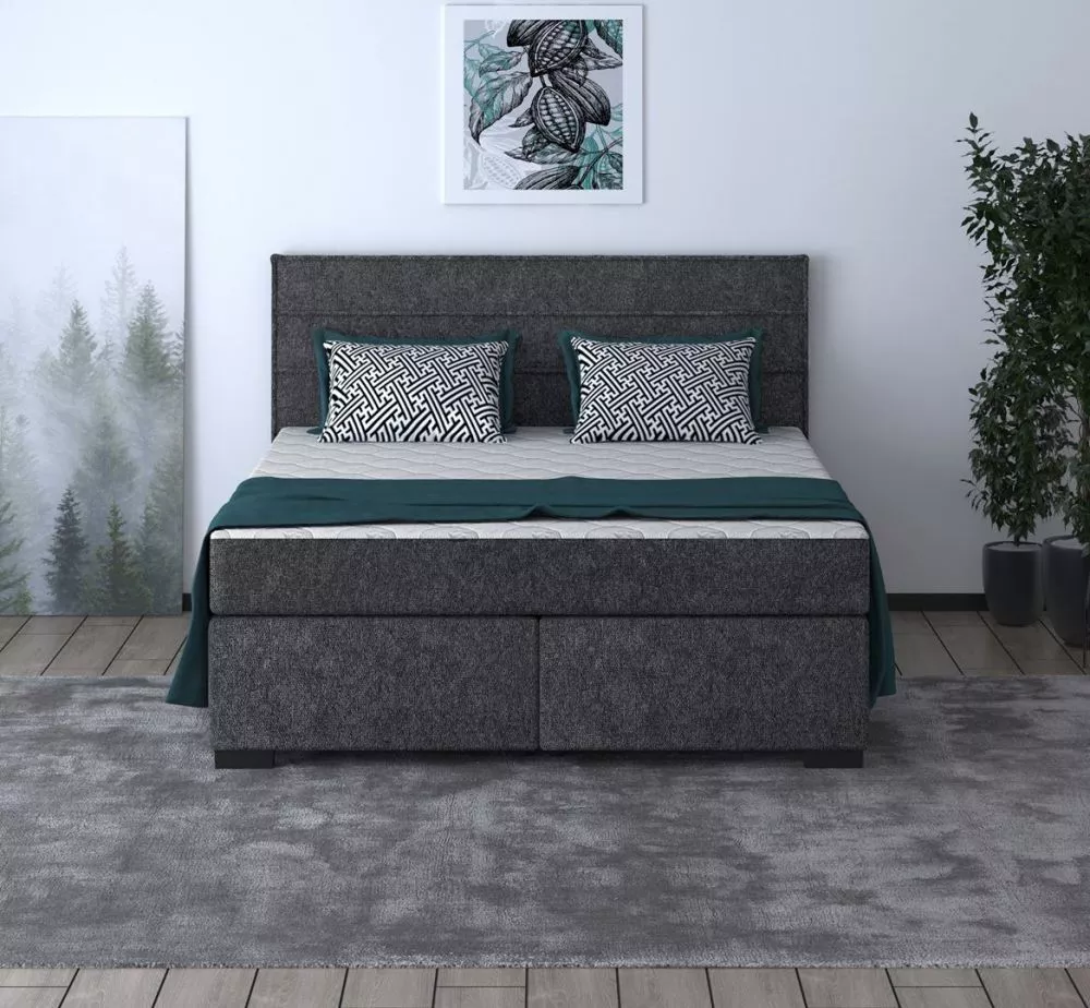 Gulta Mauro Standard ar stelāžu Guļamvietas platums: 140 cm, Guļamvietas garums: 200 cm, stelāžas tips: koka, · Tumši pe