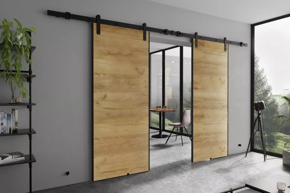 Bīdāmās durvis Arua Duo · Ozols craft zelts · 212 × 205 cm