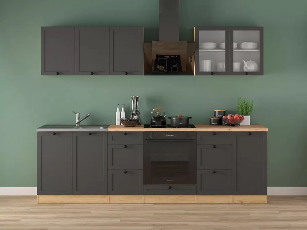 Virtuves komplekts Junona Line 260 Glass Materiāls : MDF + LKSP plātne,