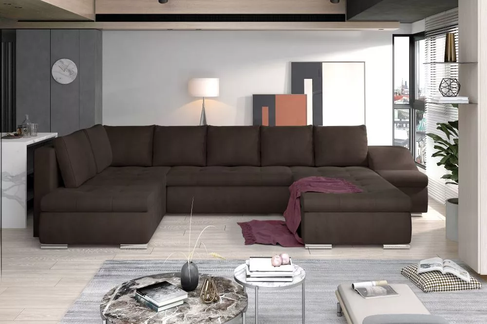 Dīvāns Giovanni Lux standard · Tumši brūns · 200 × 340 × 88 cm