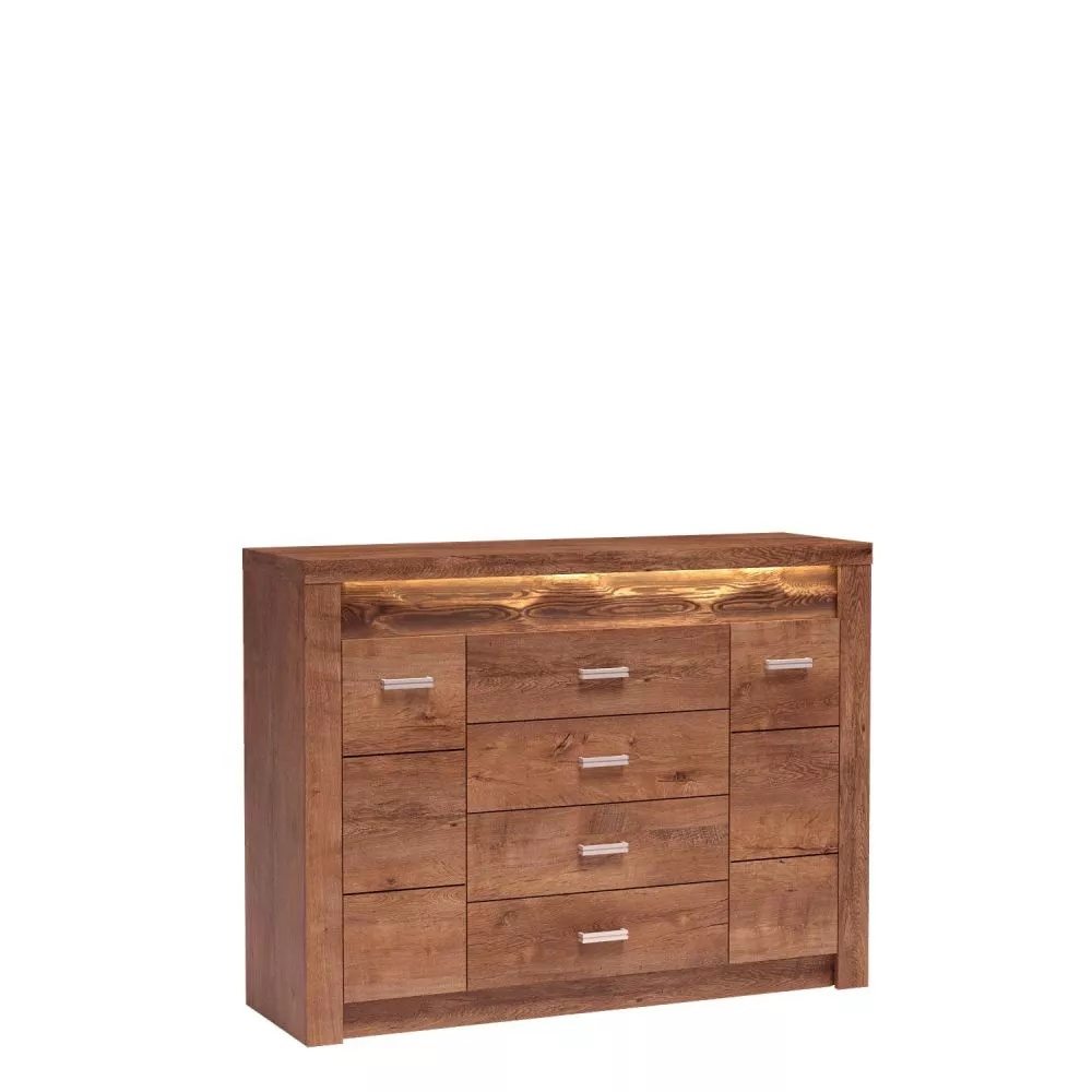 Kumode Indianapolis I7 c LED · Gaišais osis · 137 × 42 × 103.5 cm