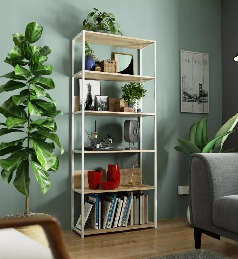 Plaukts Loft White · Sonoma · 80 × 192 × 32 cm