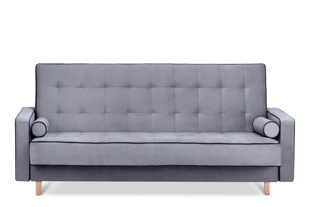 Dīvāns Dozer 3S Standard · Pelēks + melns · 93 × 223 × 85 cm