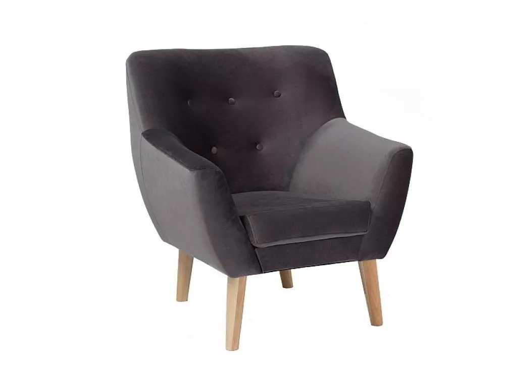 Krēsls Nordic 1 Velvet · Pelēks · 90 × 76 × 75 cm