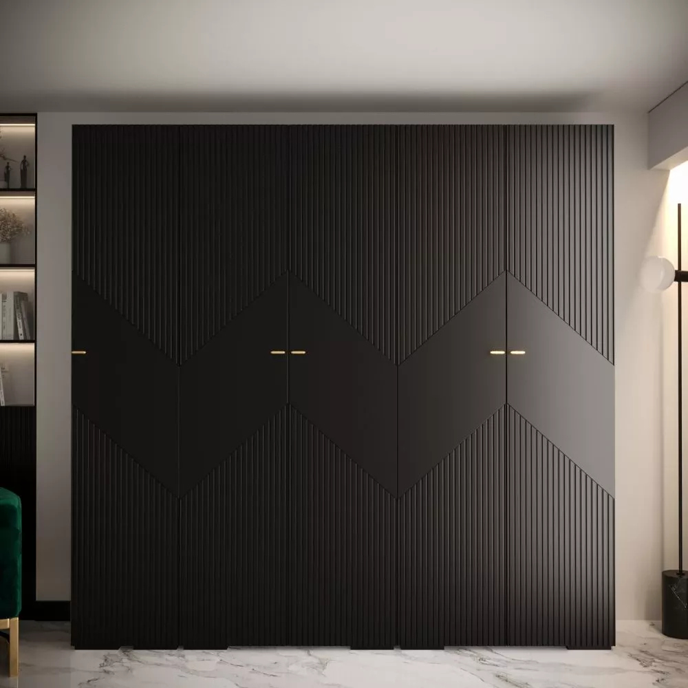 Skapis Manhattan Ryfel 2 · Melna · 250 × 47 × 236.7 cm