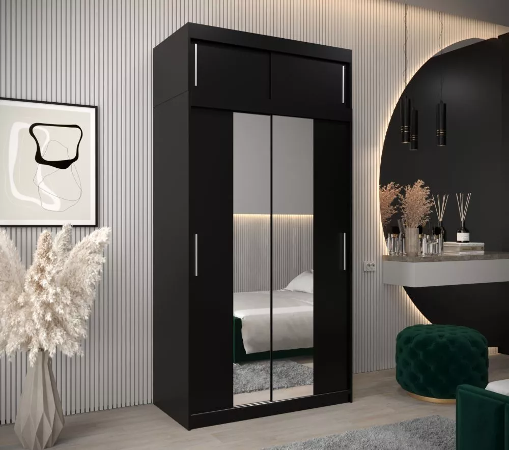 Skapis Tokyo 1 Plus · Melns · 120 × 62 × 240 cm