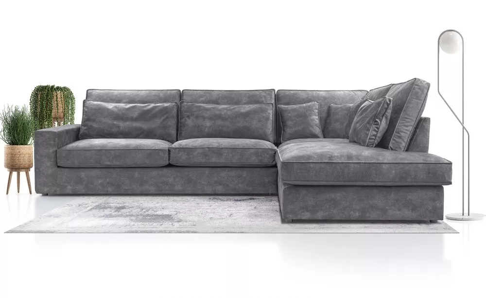 Dīvāns Cobra Standard · Tumši pelēks · 224 × 314 × 89 cm