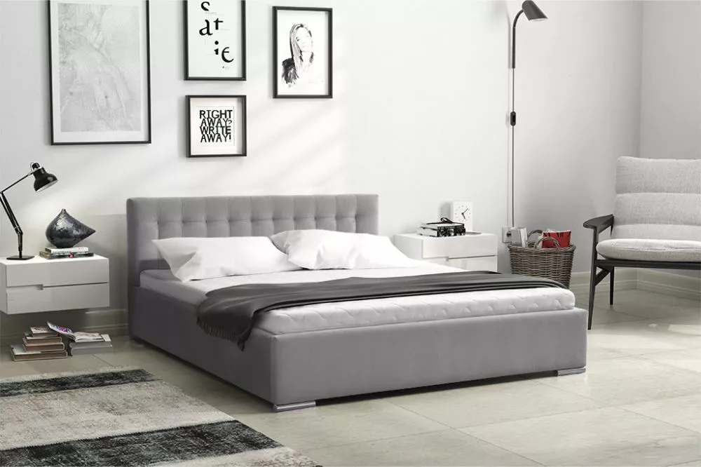 Gulta PK01 ar stelāžu Guļamvietas platums: 120 cm, Guļamvietas garums: 200 cm, stelāžas tips: metāla, · Pelēks · 130 × 2