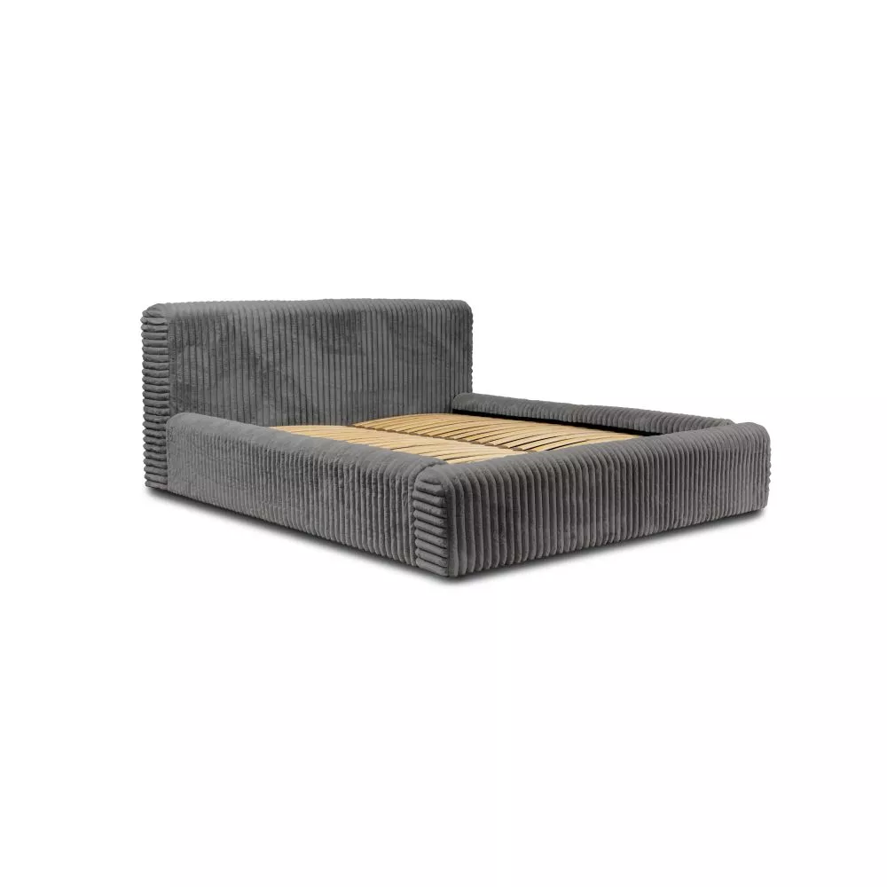 Gulta Hana Standard ar stelāžu Guļamvietas platums: 180 cm, Guļamvietas garums: 200 cm, stelāžas tips: koka, · Tumši pel