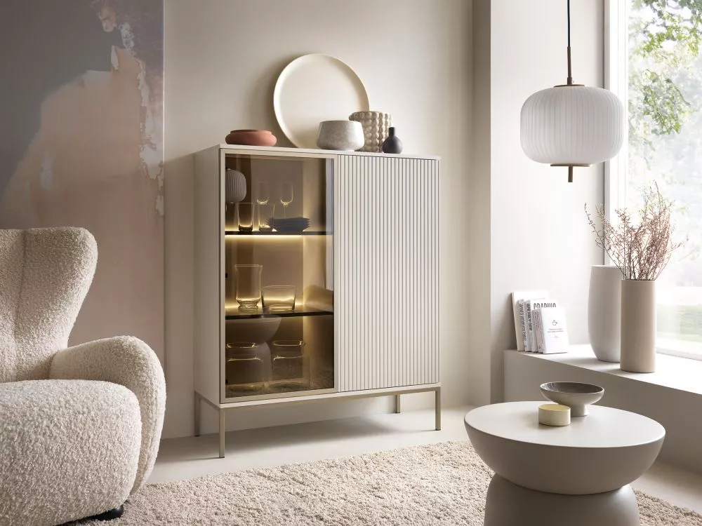 Sekcija Sento WT104 ar LED Korpusa krāsa: kašmīrs, · 103.5 × 39 × 125.5 cm