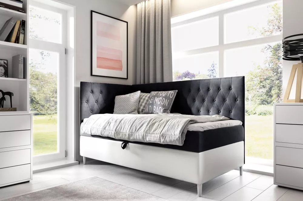 Gulta Filip 3 R Boxspring Standard Guļamvietas platums: 80 cm, Korpusa krāsa: balts, Guļamvietas garums: 200 cm, · 88 × 
