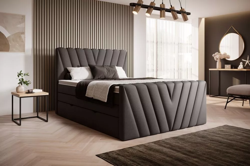 Gulta Candice Boxspring standard Guļamvietas platums: 140 cm, Guļamvietas garums: 200 cm, · Tumši brūns · 140 × 220 × 13