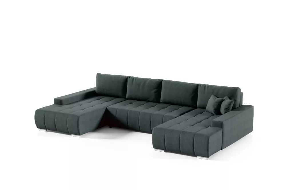 Dīvāns Velutti U Aulla Standard · Zaļš · 185 × 350 × 85 cm
