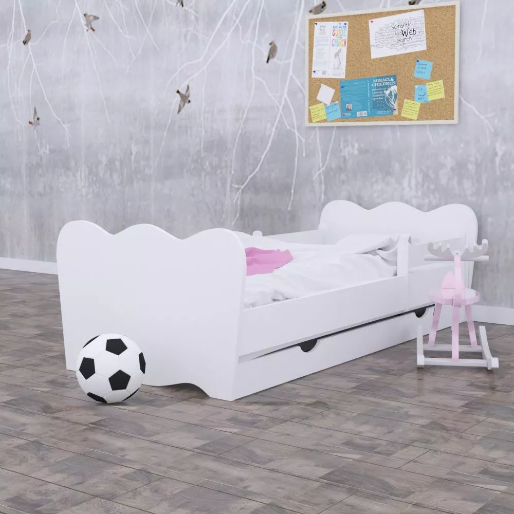 Bērnu gulta Classic L06 Double 180x90 ar stelāžām Guļamvietas platums: 90 cm, Guļamvietas garums: 180 cm, · Balts · 102 