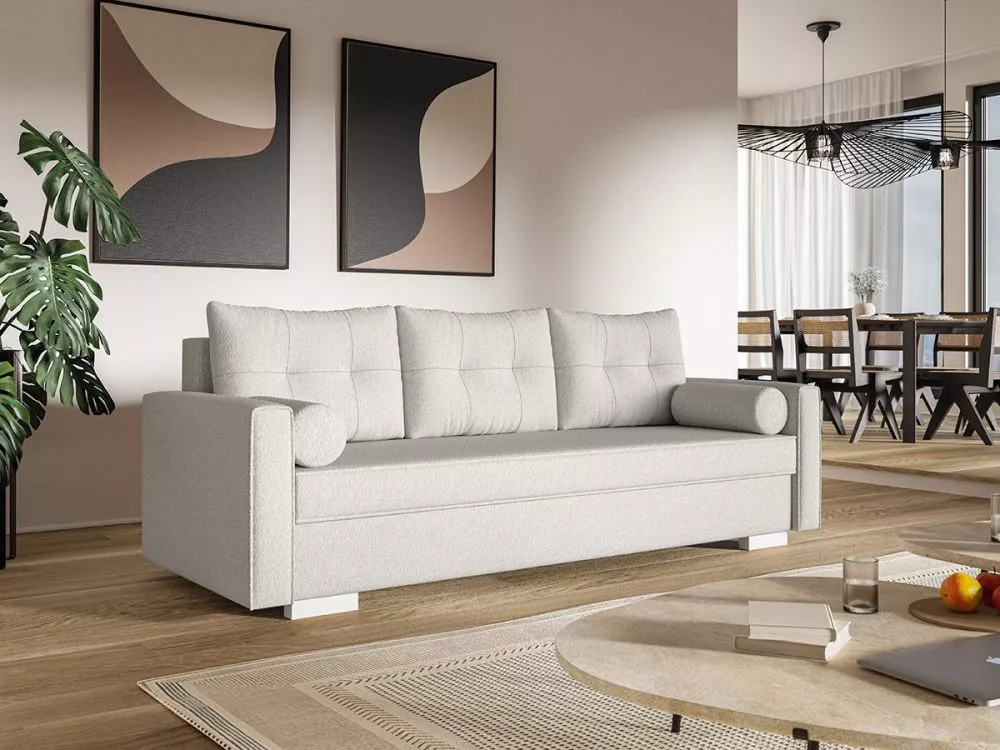Dīvāns Comfort 2 3S Standard · Gaišais krēms · 90 × 215 × 86 cm