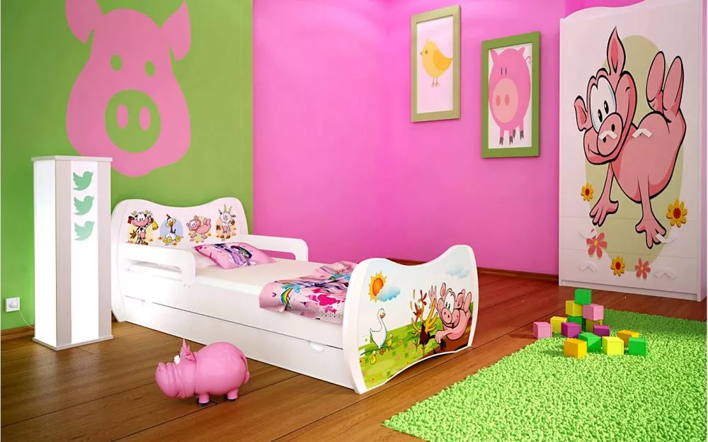 Bērnu gulta Dream L06 180x90 DM21 ar stelāžu Guļamvietas platums: 90 cm, Guļamvietas garums: 180 cm, · 114 × 184 × 71 cm