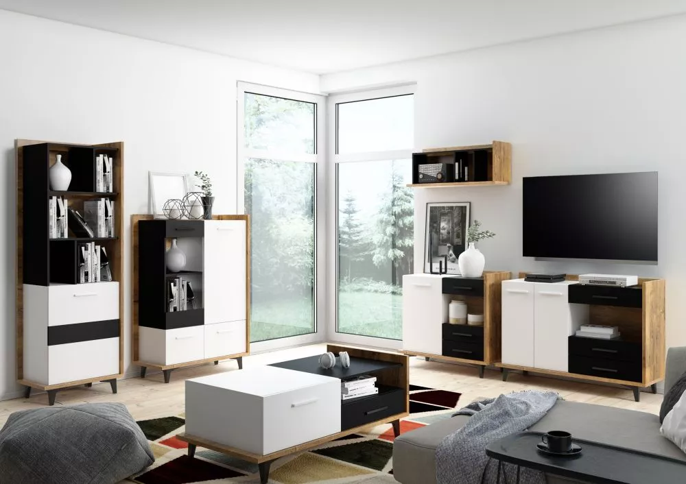 Sekcija Box Z4 Korpusa krāsa: ozols burgund, Elementu krāsa: melns + balts,