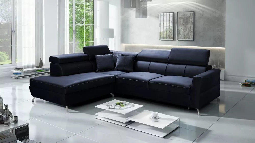 Dīvāns Veneto 3 Mix Standard · Tumši zils · 221 × 271 × 101 cm
